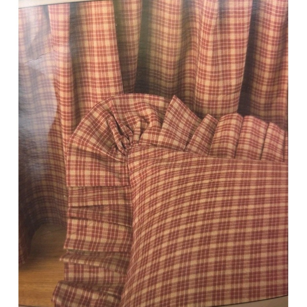 2 NEW Donna Sharp CAMPFIRE PLAID 25" Euro Sham Kentucky Cotton Ruffled Square
